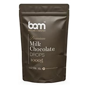 BAM Premium Melkchocolade Drops, Callets, Chips voor Smelten, Home en Pro Baking, 1 kg