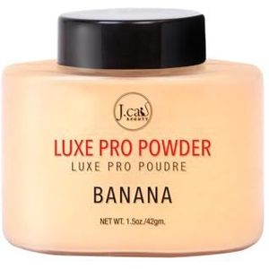 J.Cat Beauty Luxe Pro Make-up Fixeerpoeder, Matte Finish, Helpt Olie te Absorberen en Minimaliseert Poriën, Geschikt voor Baking, Kleur Banana 42g