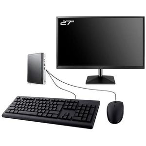 PC HP ProDesk 400 G5 DM, 27 inch display Intel I5-8400T RAM, 16 GB SSD, 2 TB W11 WiFi (gereviseerd)