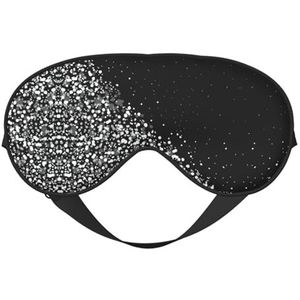 Zwart wit glitter oogmasker, verduisterend oogmasker unisex, slaapooghoezen met verstelbare bandjes, reisoogmasker