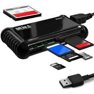 Acuvar Supersnelle alles-in-1 USB-geheugenkaartlezer schrijver - kaartlezer SD, CF-kaart, XD-kaartlezer, micro SD-lezer, geheugenstick Pro Duo, USB-kaartlezer, compacte flitser, multiadapter