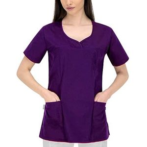 B-well INES Kasack voor dames, verzorging voor dames, korte mouwen, V-hals, professionele kleding, kaszak, verzorging, Blaubessen, M