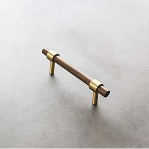 Deurgrepen Pull Push Kast Kast T Type Niture Bar Keukenkast Knoppen Handvat, Messing en Massieve Deur Trekt Knoppen, Kasten Slaapkamer Handgrepen Knoppen, Houten Garderobe Lade Trekt (Kleur : Hol