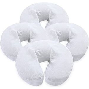 LONDON LINENS Pack van 4, Premium Extra Dikke Flanellen Massage Tafel Gezicht Rest Cover Cozies, Inclusief 4 stuks (Wit)