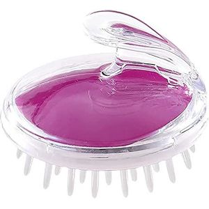 Siliconen Shampoo Hoofdhuid Douche Lichaam Wassen Haarverzorging Massage Massager Borstel Kam (Paars)