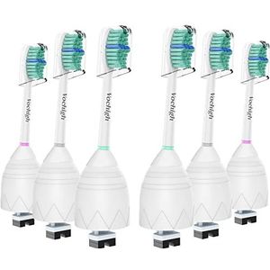 Vochigh Vervangende tandenborstelkoppen, compatibel met Philips Sonicare E-serie HX7022, geschikt voor Sonicare-CleanCare & Essence Elektrische borstelhandgrepen, 6 stuks