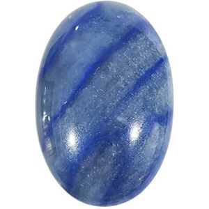 Lovionus89 Blauwe Aventurijn Zorgenstenen, Natuurlijke Ovale Palm Zak Helend Kristal Massage Spa Energiesteen