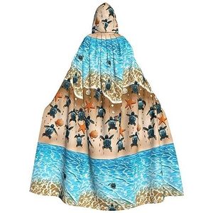 Turtles On The Beach Unisex Oversized Hoed Cape voor Halloween Kostuum Party Rollenspel