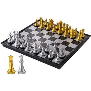 Internationaal Schaken 18.5 inch plastic schaak for kinderen en volwassenen, grote opvouwbare schaakbord games sets, schaak set 2 extra koninginnen en opslag for stukken Schaakspel schaakspel reis