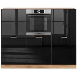 Vicco Kitchenette R-Line Solid eiken zwart 180 cm moderne keukenkasten keukenmeubel