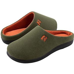 RockDove Originele tweekleurige pantoffels van traagschuim voor heren, Legergroen en mandarijn, 6/7 UK