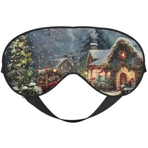 Xmas Print Stijlvol Oogmasker Lichtgewicht Reizen Yoga Nap Meditatie Camping Werk Ontspanning