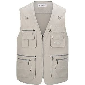 Mannen - Lichtgewicht Outdoor Gilet - Licht Kaki - Multifunctioneel Werkvest