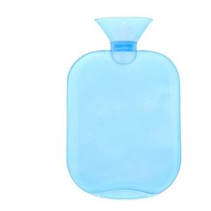 2000 ml transparante rubberen warmwaterfles, draagbaar, herbruikbaar, warmte-/koudetherapie-waterzak in extra grote maten voor pijnverlichting (blauw)