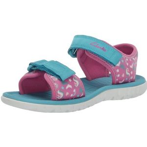 Clarks Surfingtide K sandalen voor meisjes, knalroze (hot pink), knalpink hot pink, 8 Big Kid