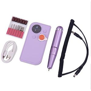 Elektrische nagelvijl, Draagbare draadloze boorset, 30000 tpm elektrische nagelboormachine met lcd-scherm, professionele manicuremachine, nagelkunstgereedschap voor zowel natuurlijke als kunstnagels (