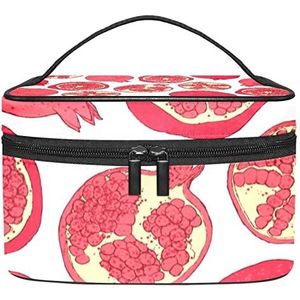 Make-up Organizer Bag Reizen Make-up Tas Organizer Case Draagbare Cosmetische Tas voor Vrouwen en Meisjes Toiletartikelen Granaatappel Rood Fruit, Meerkleurig, 22.5x15x13.8cm/8.9x5.9x5.4in