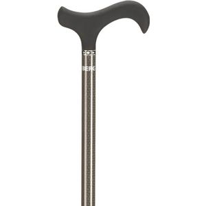 Stock-Fachmann® Carbon wandelstok met derbygreep en softtouch-coating, 7-voudig in hoogte verstelbare loophulp van 79 cm tot 95 cm, kleur naar keuze, eigen gewicht 236 g, belastbaar tot 120 kg, lichte