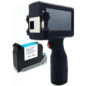 Mini Inkjet Printer Handheld Inkjet Printer 1/2 Inch Touch Coder Label Print Machine Met USB Import QR/Barcode/Logo 12.7mm Printer instelbare afdrukhoogte(Black ink - Printer)