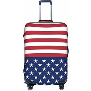 IguaTu American Flag Stars Stripes Bagagehoes, Trolley Koffer Beschermende Elastische Cover, Anti-Kras Bagage Cover, Past 18-32 Inch Bagage, Wit, M