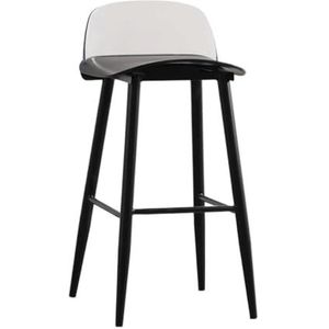 Abs Barkruk met Acryl Rugleuning Barstoel Eenvoudige Moderne Hoge Stoel met Voeten Vleermuiskrukken voor Bar, Keuken, Eetkamer