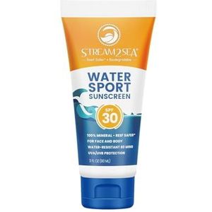 STREAM2SEA SPF 30 minerale zonnebrandcrème, biologisch afbreekbaar en rifveilig, 90 ml, niet vet en hydraterend, gezichts- en lichaamsbescherming