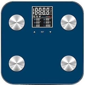 Draadloze Automatische Herkenning Spiermassa Meten Elektronische Digitale Lichaamsvetweegschaal 180 Kg Gemakkelijk Te Gebruiken(Blue)