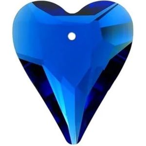 Tuin Suncatchers 10 stuks kristallen liefde hanger 38 mm kleurrijke perzik hart kroonluchter onderdelen huis bruiloft decoratie handgemaakte hanger kettingen (kleur: blauw, maat: 38 mm)