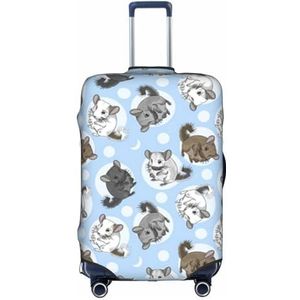 Wratle Koffer Cover Protectors Elastische Bagage Covers Past 18-30 Inch Bagage Blue Camo, Blauwe Chinchillas En Maan, L
