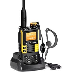Quansheng UV-K5 5W Dual Band Portofoon - AM/FM Radio, 200 Kanelen, 20-1000MHz Ontvangst, NOAA Weer, Snel Kopiëren, Type-C - voor Outdoor, Kamperen en Reizen (geel)