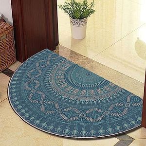 Guest Ruyunlai Halve cirkel tapijt voor gepersonaliseerde deurmatten entree deur welkom binnenmatten rond buiten buiten binnen tapijt voor achterdeur donkerblauw 80x140cm