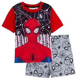 Marvel Spiderman korte pyjama voor jongens kinderen Shortie pyjama set zomer nachtkleding set, Rood, 7-8 jaar