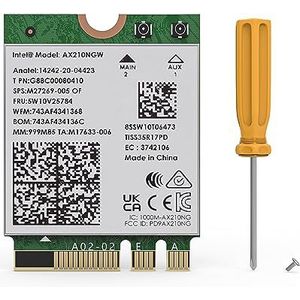 WAVLINK WiFi 6E AX210 draadloze module-kaart, Intel Tri-Band 5400 Mbps 2,4 GHz/5 GHz/6 GHz voor laptop, met Bluetooth 5.3, ultra-lage latentie, ondersteuning Windows 10/11 (64bit) M.2/NGFF