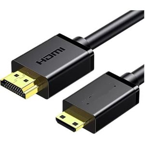 MeLphi Mini HDMI naar HDMI-kabel grafische kaart Opmerking voor tablet SLR 2.0 Mini Head naar grote HD-conversie (Kleur: Mini HDMI naar HDMI Zwart, Maat: 1,5 m)