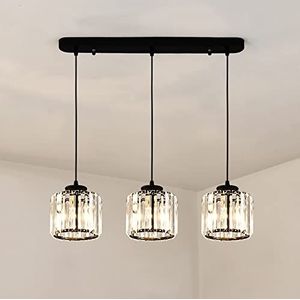 Luxe drie hoofden K9 kristallen hanglamp, slaapkamer nachtkastje metalen hanglamp, verstelbare hoogte kroonluchter lichtarmatuur