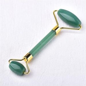 Natuurlijk kristal 1PC Natural Facial Double-Roller Massage Tool Rose Quartz Healing Crystal Polished Massager for Unisex Face Geschenk (Color : Aventurine)