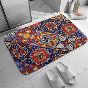 Agriism Laagpolige tapijten kleine matten, boho bloem Mexicaanse exotische bloemen flanellen mat antislip absorberend vuil water duurzame voordeurmat voor buiten 71 x 61 cm