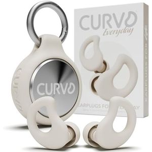 CURVD Dagelijkse oordopjes + Case Clip Bundle, de perfecte oordopjes voor slaap, reizen, geluidsgevoeligheid/annuleren + Case Clip Pakket Draagbare Waterdichte Container & Siliconen Hoes voor