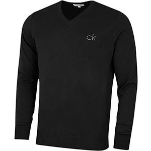 Calvin Klein Heren V-hals Tour Duurzame Golfsweater - Zwart - XL