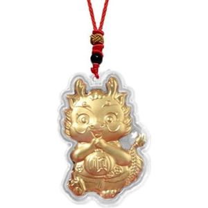 KWJNH 2024 Jaar van Draak Opknoping Hanger Ketting Chinees Nieuwjaar van de Draak Lucky Charms Ketting voor Voor Vrouwen Meisjes Man Zegen Gift Ketting Sieraden