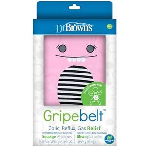 Dr. Brown's Gripebelt voor koliekverlichting, verwarmde buikomslag, baby inbakerriem voor gasverlichting, natuurlijke verlichting voor maagklachten bij baby's en peuters, roze monster, 3m+