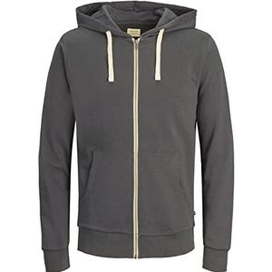 JACK & JONES Heren JJEHOLMEN Sweat Zip Hood, grijs (asfalt/Reg Fit), L