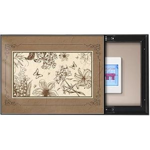 Afdekking binnenmeter, meterkastafdekking, afdekking elektriciteitsmeter, geen gaten nodig, aan de muur bevestigd, for het verbergen van een lelijke zekeringkast(Brown,50x40cm)