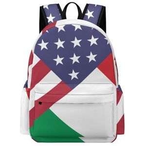 Amerikaanse Italiaanse vlag mini rugzak schattige schoudertas kleine laptoptas reizen dagrugzak voor mannen vrouwen