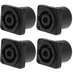 4 STKS Jack Panel Socket Connector 4 Pole Audio Speaker Twist Lock Ronde Vierkante Mount voor Neutrik Speakon NL4MP NL4MPR NL4FC NL4FX NLT4X NL4 Serie NL2FC NL2 gitaren voor kinderen leeftijd 5