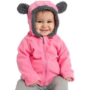 Cuddle Club Fleece Babyjasje voor PasgeborenenBearFleeceJacketPink3T