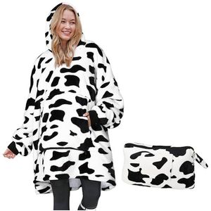 Catalonia Classy Oversized sherpa hoodie-deken, groot sweatshirt met capuchon, wollig, warme dekentrui, oversized knuffeldeken, draagbare deken met voorzak, wintercadeau voor volwassenen, dames en