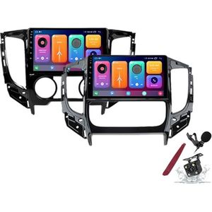Android 15 Autoradio Sat Navi voor M-itsubishi L200(2015-2019) 9 Inch Touchscreen Multimedia Speler met Draadloze Carplay GPS Navigatie FM RDS Bluetooth 5G-WiFi SWC DSP,M100s