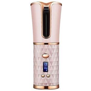 Automatische krultang, Draadloze automatische krultangbeperking intelligente krultang met bescherming tegen verbranding keramische professionele krultang USB opladen en oplaadbaar draagbaar (Rosa Goud)