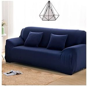 Stretch bank cover bank cover bloemen bank slipcover for loveseat bedrukte meubels protector super stretch sectional bank cover cover(Color:Navy blue,Size:3 Seater 73-91in)